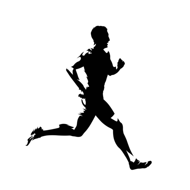 Hombre corriendo, silueta vectorial aislada. Corredor corriendo
 - Vector, Imagen