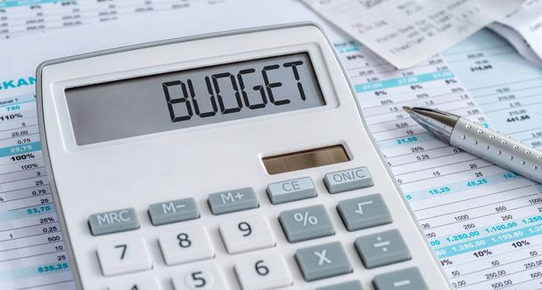 A calculator with the word Budget on the display - Photo, Image