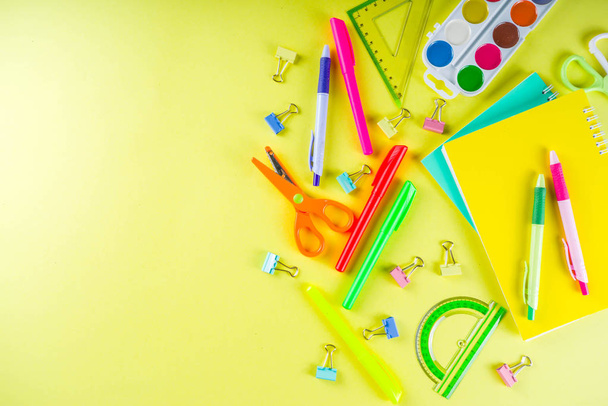 Colorful back to school stuff background - Photo, Image