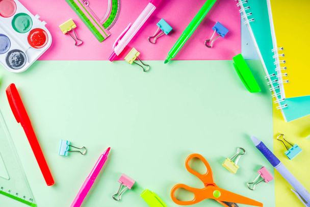 Colorful back to school stuff background - Photo, Image