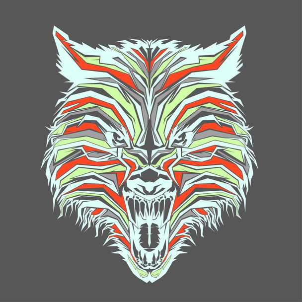 ポップアートの野生の狼 - ベクター画像