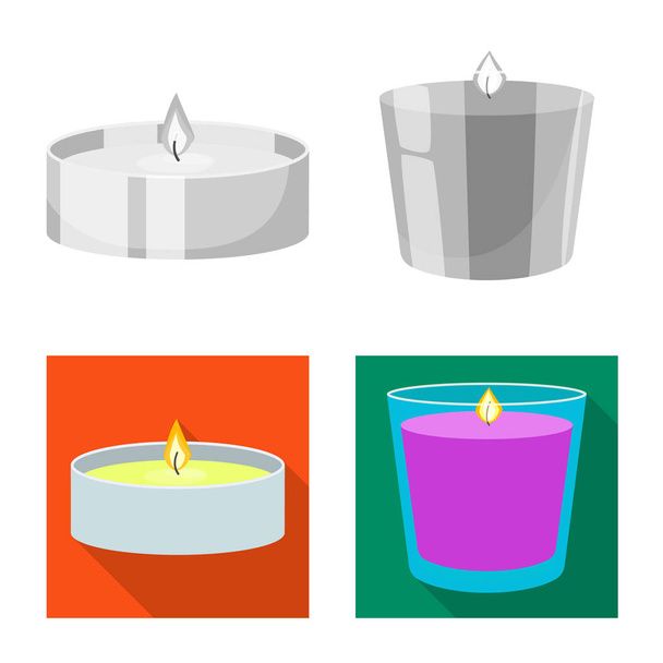 Vector illustration of relaxation and flame icon. Collection of relaxation and wax stock symbol for web. - Vektor, kép