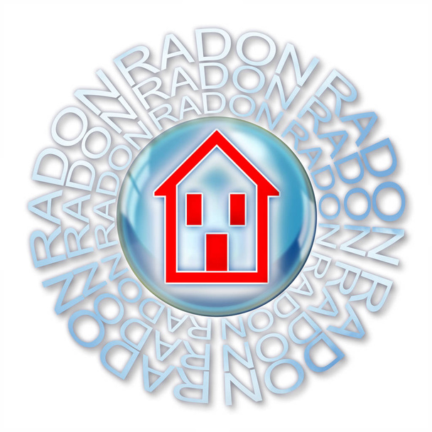 Proteja su hogar del gas radón - ilustración del concepto con un s
 - Foto, Imagen