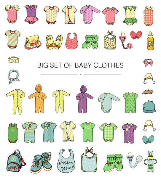 Vector illustration of baby clothes - Vector, Image