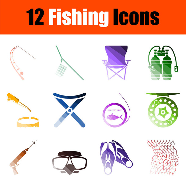 σύνολο εικονιδίων αλιείας - Διάνυσμα, εικόνα