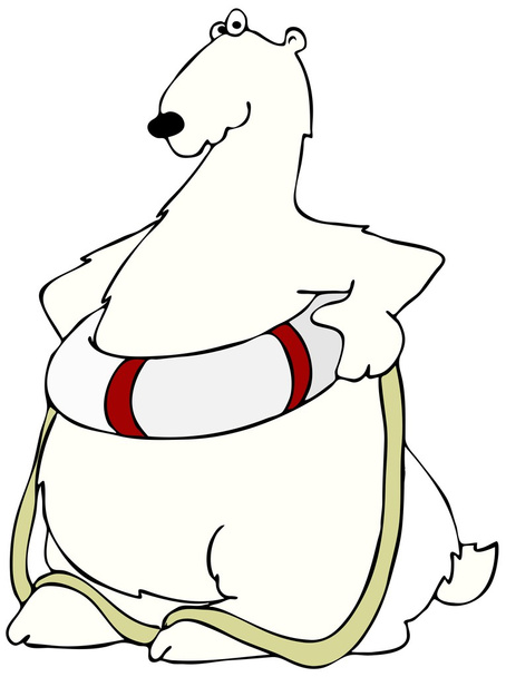 Ours polaire avec gilet de sauvetage
 - Photo, image