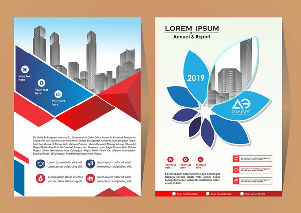 современная обложка, брошюра, планировка годового отчета с городским фоном
 - Вектор,изображение