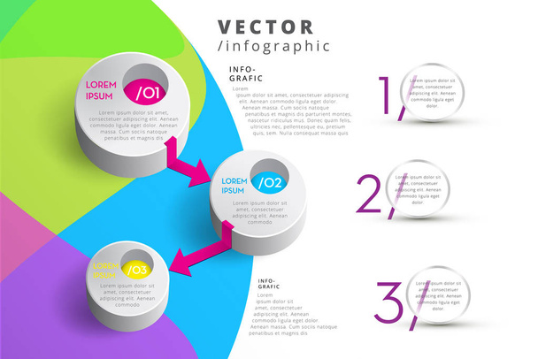 Modern kolorowe Vector Infografika - Wektor, obraz