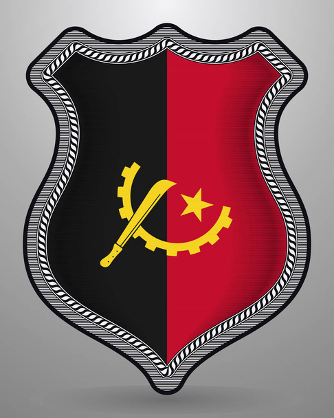 Bandiera dell'Angola. Badge vettoriale e icona. Orientamento verticale Vers
 - Vettoriali, immagini