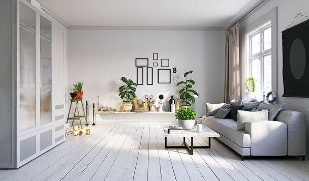 modern  living interior design. - Photo, Image