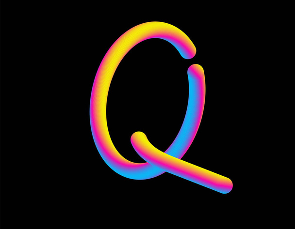 Buchstabe q. abstrakte Buchstabenüberblendlinie. Logo-Symbol - Foto, Bild
