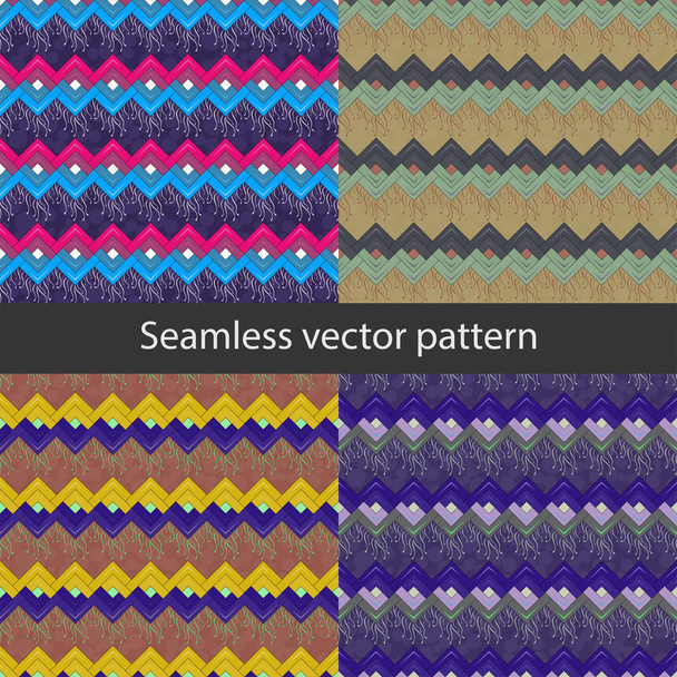 パターン 16 幾何学的形状を持つシームレスなベクトルパターン - ベクター画像