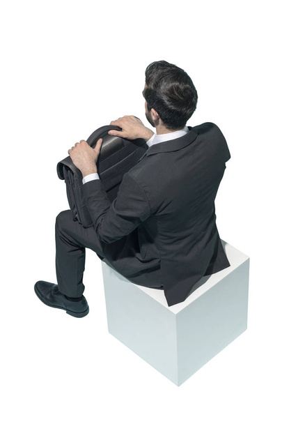 Corporate businessman sitting and waiting - Photo, image