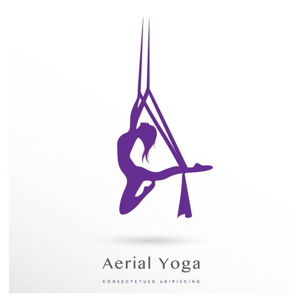 ícone vetor de ioga aérea no fundo branco
 - Vetor, Imagem