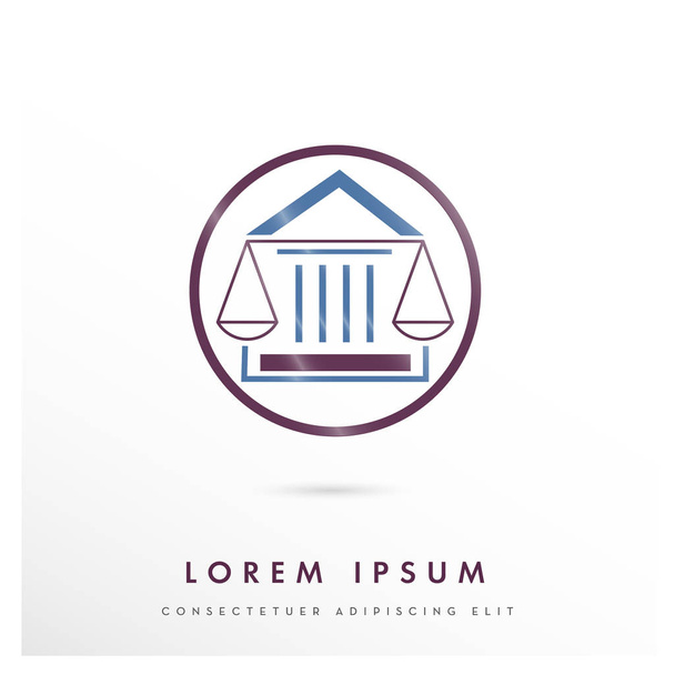 Moderní firemní symbol logo/ikona návrh zákona, který je součástí soudní budovy - Vektor, obrázek