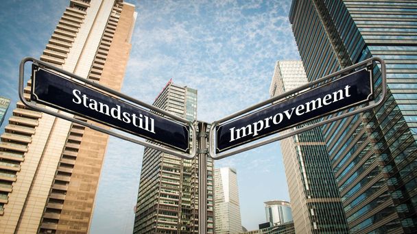 Street Sign to Improvement versus Standstill - Photo, Image