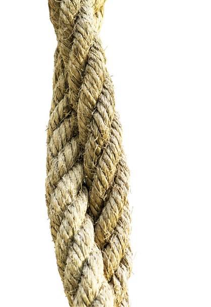 two hemp rope isolated on white - Photo, Image