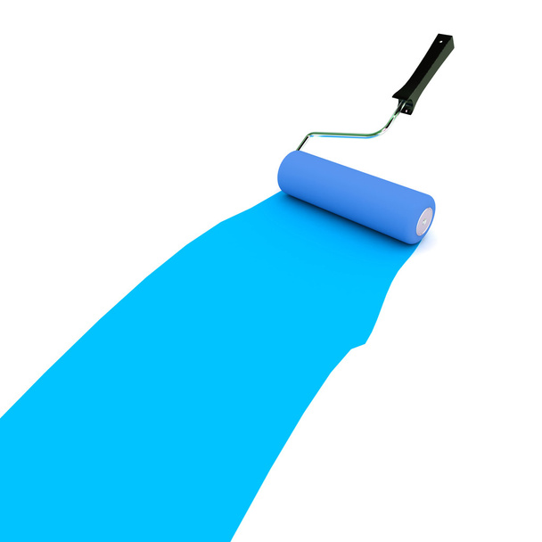 Blue Paint Roller - Zdjęcie, obraz