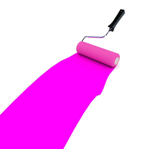 Purple Paint Roller - Foto, afbeelding
