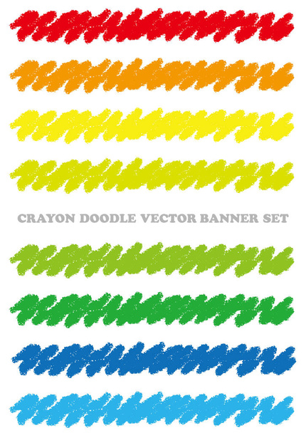 Set of colorful crayon design elements isolated on a white background.  - Vector, Image