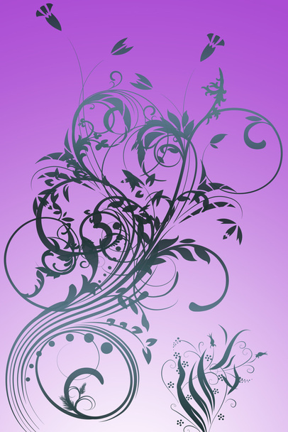Beautiful illustrated flower background design with gradient - Photo, image
