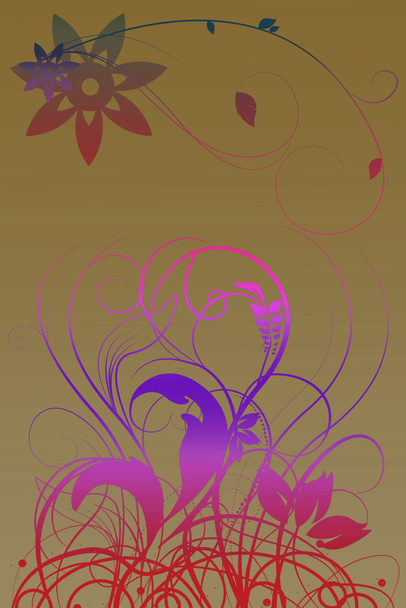 Beautiful illustrated flower background design with gradient - Fotografie, Obrázek