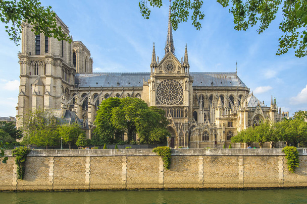 Notre Dame de Paris Cathedral and Seine River - Photo, Image