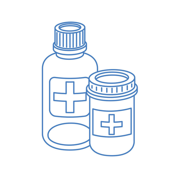medicamentos em fundo branco
 - Vetor, Imagem