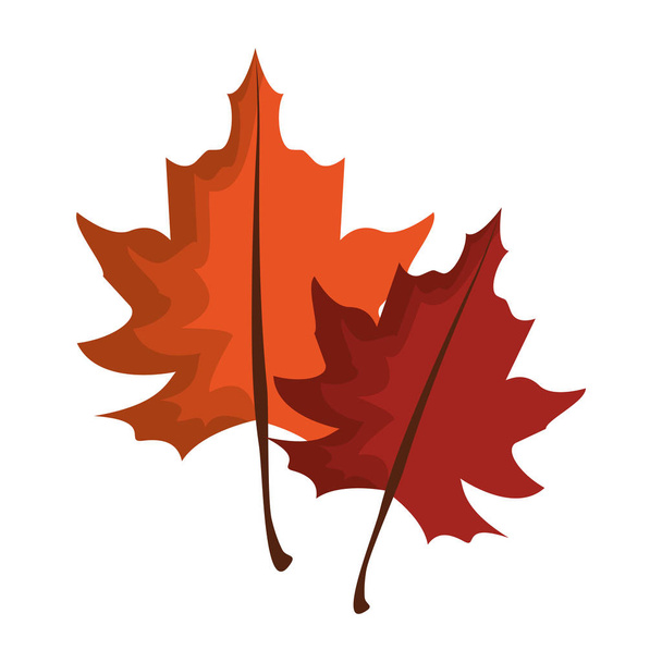 Autumn leaves symbol cartoon isolated - Vector, Image