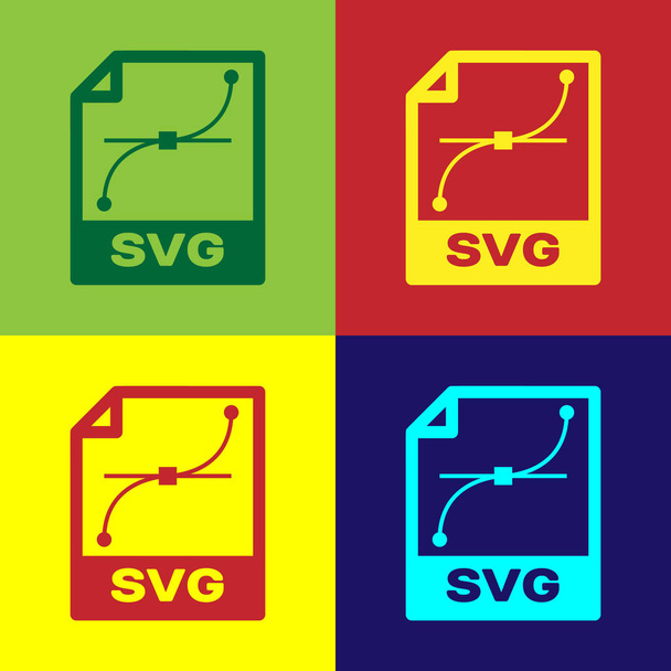 Колір піктограми документа SVG. Звантажити піктограму кнопок svg ізольовано на кольоровому фоні. Символ файла SVG. Векторна ілюстрація
 - Вектор, зображення