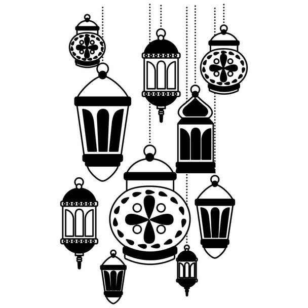 hanging lanterns decoration - Vector, Image