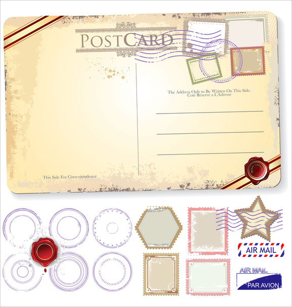 Set Of Postage Elements - Vektör, Görsel