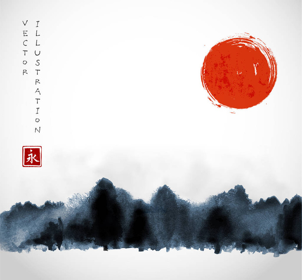 stijlvolle Chinese schilderij banner, vector illustratie - Vector, afbeelding