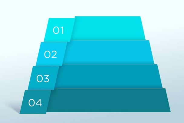 Infographic 3d Pyramid Business Numbers Design - Вектор, зображення