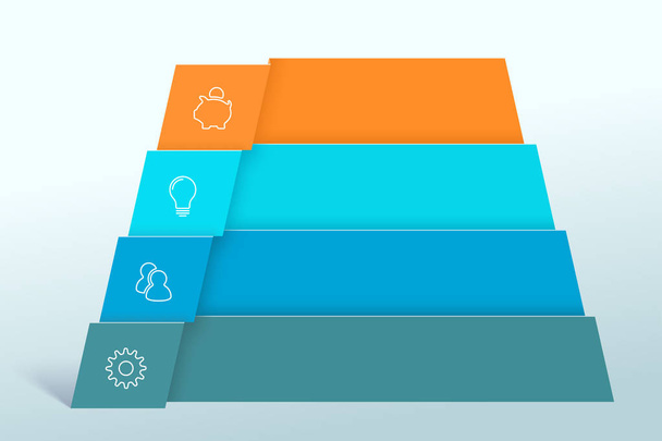 Infographic 3d Pyramid Business Icons Design - Vektor, kép