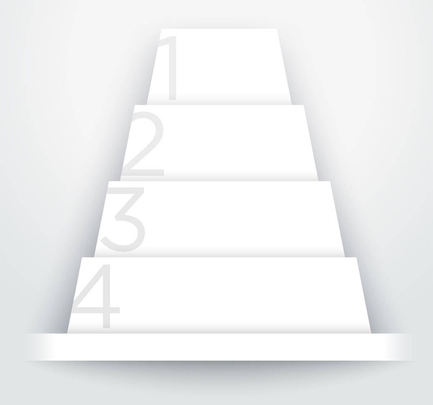 Infographic 3d Pyramid Numbers White Design A - Вектор, зображення