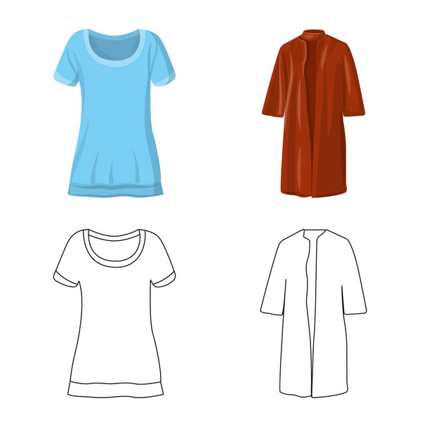 Vector design of woman and clothing icon. Collection of woman and wear vector icon for stock. - ベクター画像