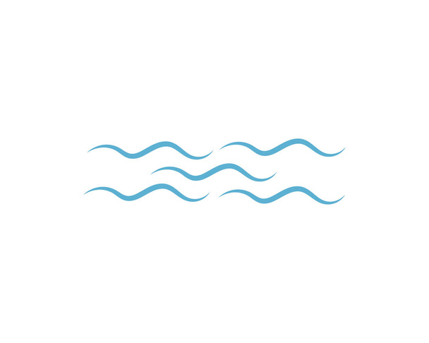Water Wave symbol and icon Logo Template - Vector, imagen