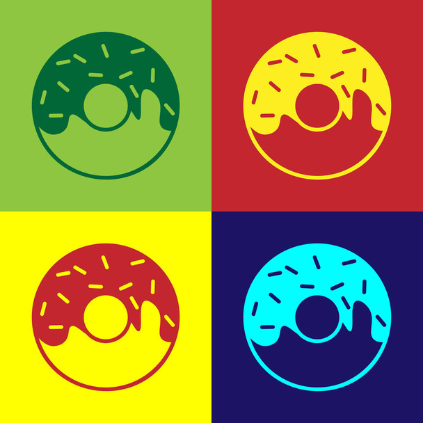 Colore Ciambella con icona smalto dolce isolato su sfondi di colore. Illustrazione vettoriale
 - Vettoriali, immagini