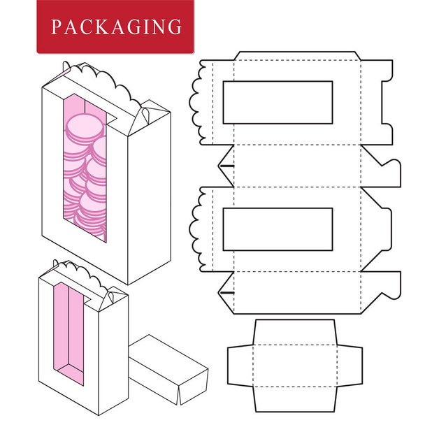 Paket für bakery.vector Illustration der box.package Vorlage.  - Vektor, Bild