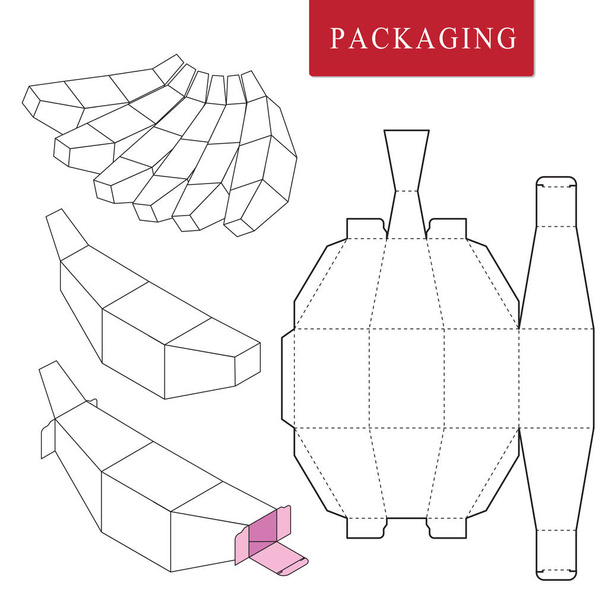 Concetto di frutta package.Vector Illustrazione di Box.Package Templat
 - Vettoriali, immagini