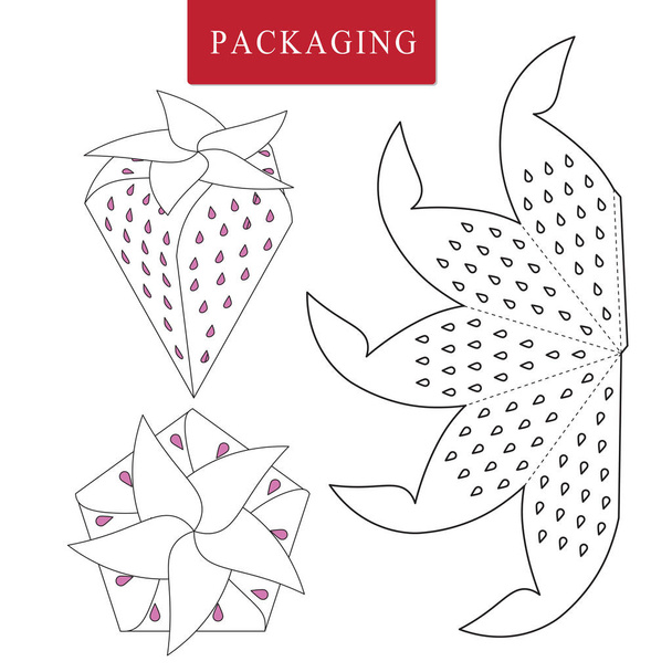Fruit concept pakket. Vector illustratie van doos. pakket Templat - Vector, afbeelding