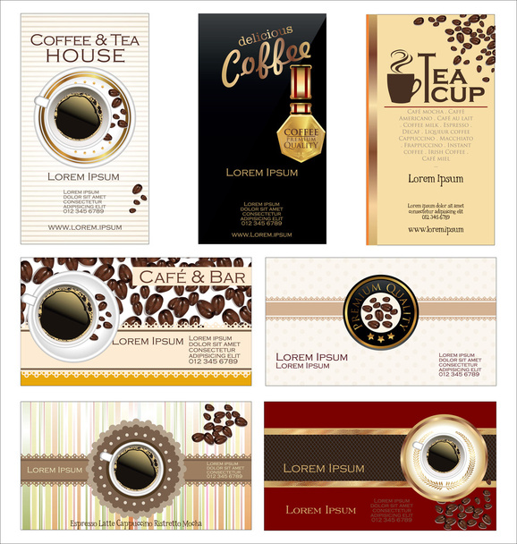 Business cards for cafe and restaurant - Vector, Imagen