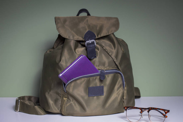 Stylish Khaki City Backpack - Photo, Image