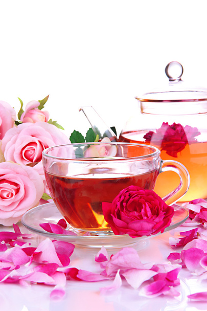 Rose tea isolated on white - Zdjęcie, obraz