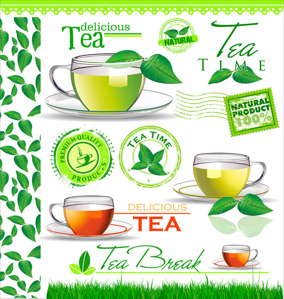 Tea elements for your design - Vettoriali, immagini