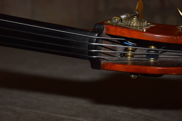 Zoom on a double bass, closeup - Photo, Image