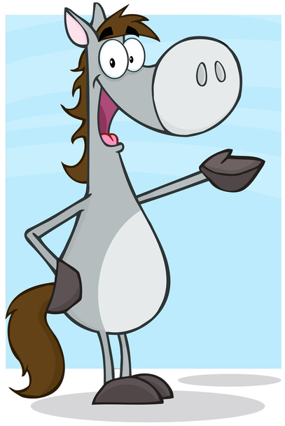 ondeando personaje de dibujos animados caballo gris
 - Foto, imagen