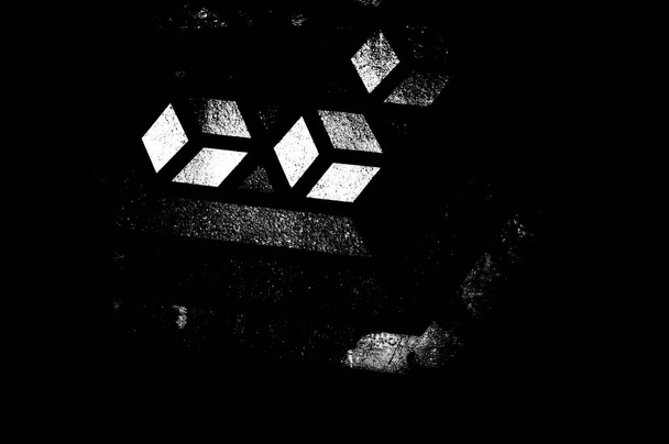 Donker Grunge Geometrische Patroon - Foto, afbeelding