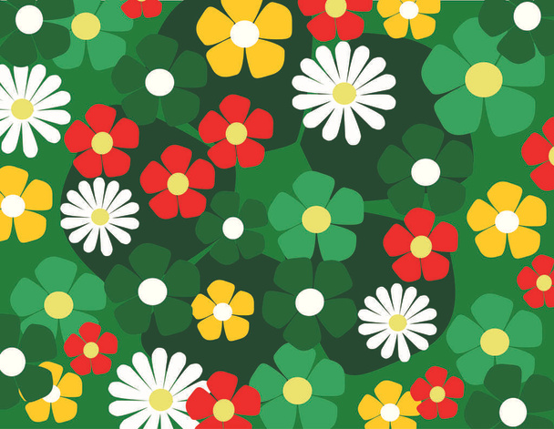 colorful spring flowers vector illustration - Вектор,изображение